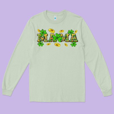 St. Patricks Day Mama Long Sleeve Tee Designed By Neo Western