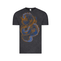Vintage Black blue and orange dragon Vintage Tee - RanaPortraitStore