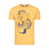 Vintage Mustard blue and orange dragon Vintage Tee - RanaPortraitStore