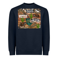 Navy western rodeo Heavyweight Sweatshirt - RanaPortraitStore
