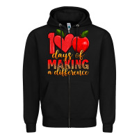 Black 100 days of making a difference Zipper Hoodie - Artiststas