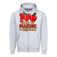 Heather Grey 100 days of making a difference Zipper Hoodie - Artiststas