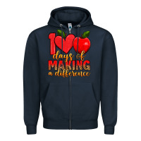 Navy 100 days of making a difference Zipper Hoodie - Artiststas