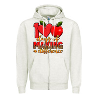 Oatmeal Heather 100 days of making a difference Zipper Hoodie - Artiststas