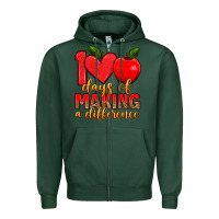 Sports Green 100 days of making a difference Zipper Hoodie - Artiststas