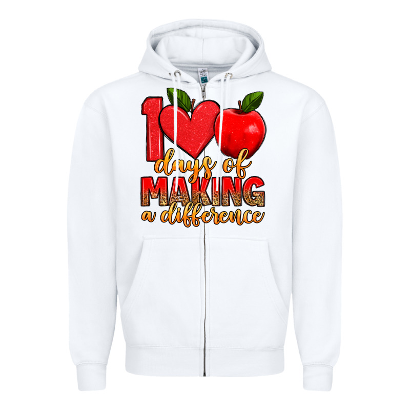 100 Days Of Making A Difference Zipper Hoodie by Artiststas | Teevron