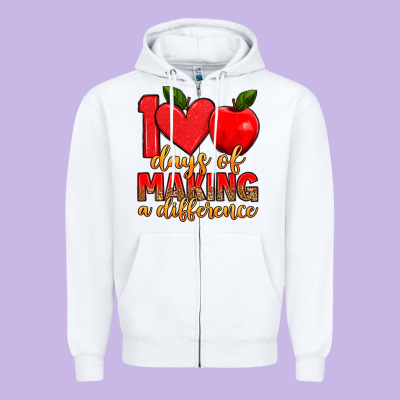100 Days Of Making A Difference Zipper Hoodie Designed By Artiststas