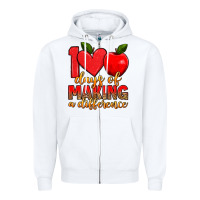White 100 days of making a difference Zipper Hoodie - Artiststas