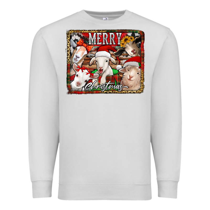 Merry Christmas Goats Premium Sweatshirt by Jasminsmagicworld | Teevron