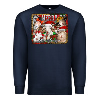 Navy merry christmas goats Premium Sweatshirt - Jasminsmagicworld