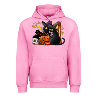 Fuchsia Pink halloween black cats Urban Hoodie - LillyAllenDesigns