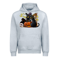 Heather Grey halloween black cats Urban Hoodie - LillyAllenDesigns