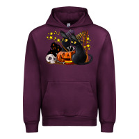 Mauve Wine halloween black cats Urban Hoodie - LillyAllenDesigns