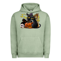 Pigment Oil Green halloween black cats Urban Hoodie - LillyAllenDesigns