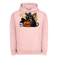 Pigment Salmon halloween black cats Urban Hoodie - LillyAllenDesigns