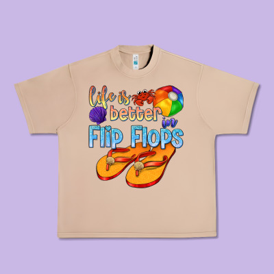Life Is Better In Flip Flops Urban Heavy Tee Designed By Texasbilliewilder