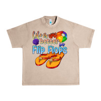 French Oak life is better in flip flops Urban Heavy Tee - texasbilliewilder
