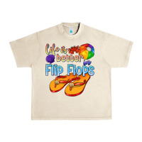 Sandshell life is better in flip flops Urban Heavy Tee - texasbilliewilder