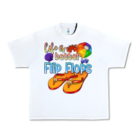 White life is better in flip flops Urban Heavy Tee - texasbilliewilder