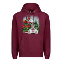 Burgundy christmas church oh holy night Premium Hoodie - MaliasSmallBusiness