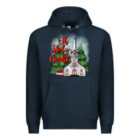Navy christmas church oh holy night Premium Hoodie - MaliasSmallBusiness