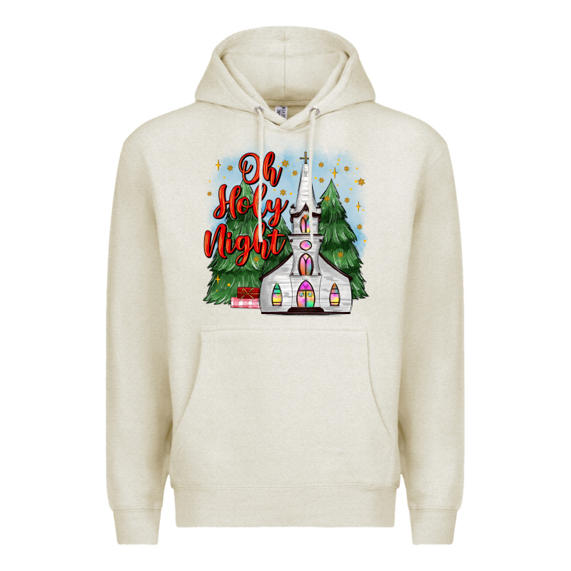 Christmas Church Oh Holy Night Premium Hoodie by MaliasSmallBusiness | Teevron