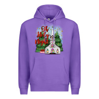 Purple christmas church oh holy night Premium Hoodie - MaliasSmallBusiness