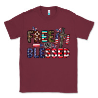 Burgundy free and blessed Classic Tee - CowhideDigitalArt