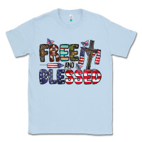 Dusty Blue free and blessed Classic Tee - CowhideDigitalArt