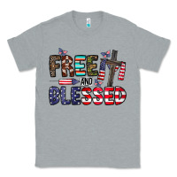 Heather Grey free and blessed Classic Tee - CowhideDigitalArt