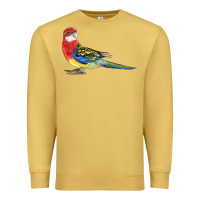 Antique Gold Rosella Bird Premium Sweatshirt - LillyAllenDesigns