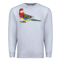 Heather Grey Rosella Bird Premium Sweatshirt - LillyAllenDesigns