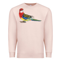 Pale Pink Rosella Bird Premium Sweatshirt - LillyAllenDesigns