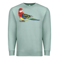 Seafoam Rosella Bird Premium Sweatshirt - LillyAllenDesigns