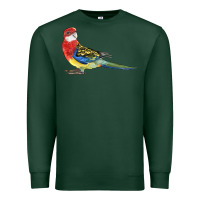 Sports Green Rosella Bird Premium Sweatshirt - LillyAllenDesigns