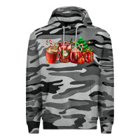 Slate Camo Christmas coffee cups with gift and Christmas tree Premium Hoodie - AdoDesignShop