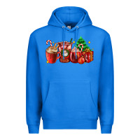 True Royal Christmas coffee cups with gift and Christmas tree Premium Hoodie - AdoDesignShop