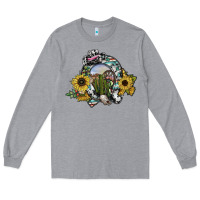 Heather Grey western horseshoe Long Sleeve Tee - SublimationCraftShop
