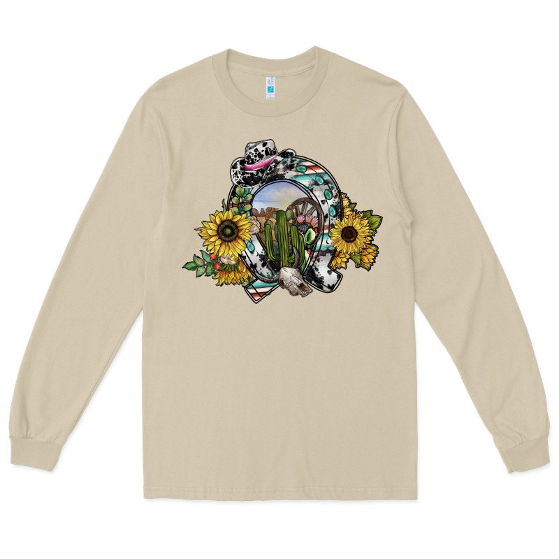 Western Horseshoe Long Sleeve Tee by SublimationCraftShop | Teevron
