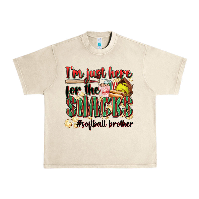 I'm Just Here For The Snacks #softball Brother Urban Heavy Tee by Zillion Design Studio | Teevron