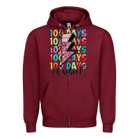 Burgundy 100 days of school Zipper Hoodie - Artiststas