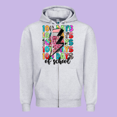 100 Days Of School Zipper Hoodie Designed By Artiststas