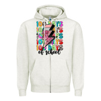 Oatmeal Heather 100 days of school Zipper Hoodie - Artiststas