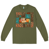 Army Green fall fall  amd pumpkins Long Sleeve Tee - AdoDesignShop