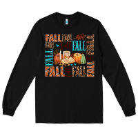 Black fall fall  amd pumpkins Long Sleeve Tee - AdoDesignShop
