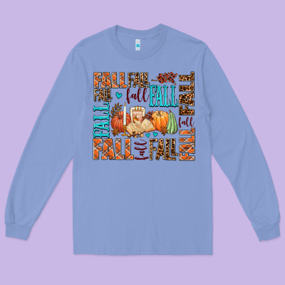 Fall Fall  Amd Pumpkins Long Sleeve Tee Designed By Adodesignshop