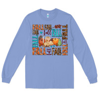 Colony Blue fall fall  amd pumpkins Long Sleeve Tee - AdoDesignShop
