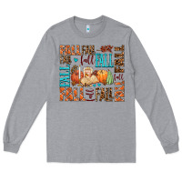 Heather Grey fall fall  amd pumpkins Long Sleeve Tee - AdoDesignShop