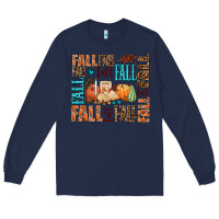 Navy fall fall  amd pumpkins Long Sleeve Tee - AdoDesignShop