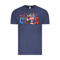Vintage Denim red white and cute billie wilder Vintage Tee - texasbilliewilder